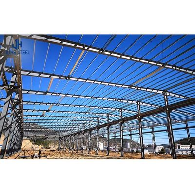 التصميم السريع هيكل الفولاذ الخفيف الإطار المستودع المعدني الجاهز مع امتداد كبير