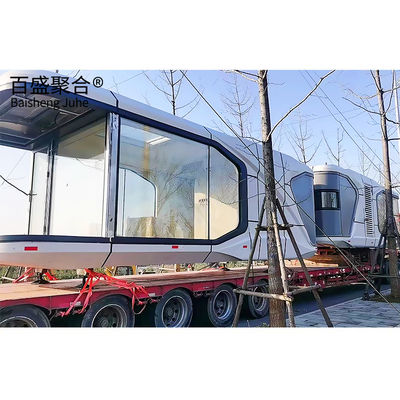 أسلوب التصميم الحديث الكبسولة الفضائية الملونة المخصصة المنزل الذكي AI Voice Container House