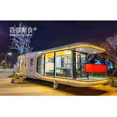 أسلوب التصميم الحديث الكبسولة الفضائية الملونة المخصصة المنزل الذكي AI Voice Container House
