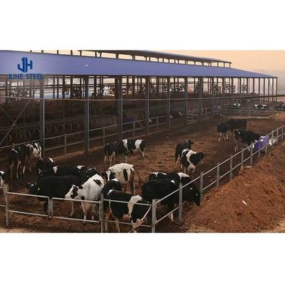 Q235B مستودع معدني معدني من الصلب الهيكلي الثقيل للخراف والماعز والبقر والبقرة