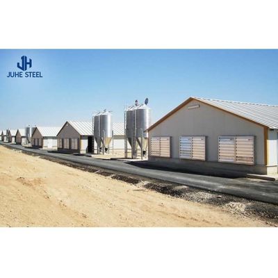 حظيرة الدواجن المزرعة بناء هيكل فولاذي منزل الدجاج مع نافذة سبيكة الألومنيوم