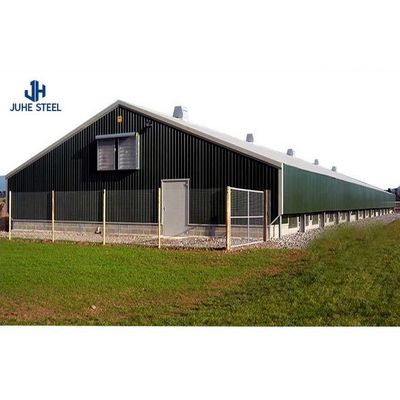 Q235 Q355B Steel Livestock Shelter Poultry Farm تخطيط التصميم منزل قريب مزرعة الدجاج