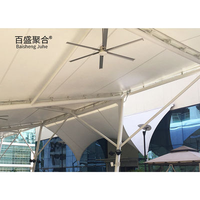 0.065mm نسيج خيمة ظل هيكل مظلة الشمس PVDF PTFE موقف السيارات هيكل غشاء التوتر