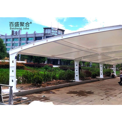 PVDF PTFE غشاء غشاء الشد الكبير الإطار الفولاذي السقف التلقائي لـ 3 سيارات مواقف السيارات