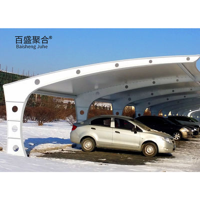 PVDF PTFE غشاء غشاء الشد الكبير الإطار الفولاذي السقف التلقائي لـ 3 سيارات مواقف السيارات