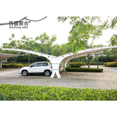 Modern Prefabricated Metal Shade Canopy For Motorcycle And Bike Storage إطار مغطى بالبودر الأبيض