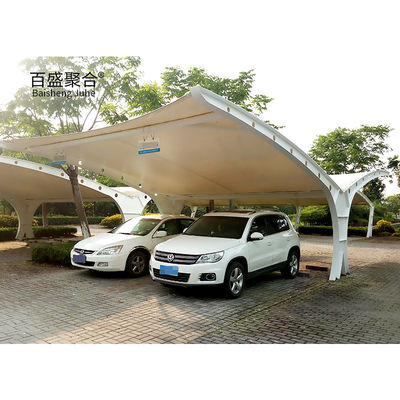 Modern Prefabricated Metal Shade Canopy For Motorcycle And Bike Storage إطار مغطى بالبودر الأبيض