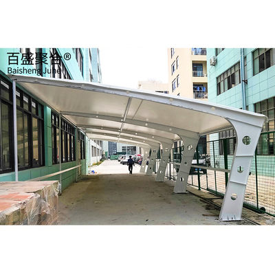 ملمبران النسيج PVDF/PTFE الإنهاء البحرية الفولاذية المعدنية Carport غطاء