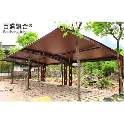 ملمبران النسيج PVDF/PTFE الإنهاء البحرية الفولاذية المعدنية Carport غطاء