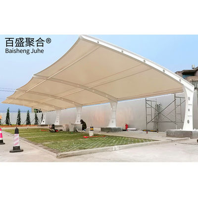 ملمبران النسيج PVDF/PTFE الإنهاء البحرية الفولاذية المعدنية Carport غطاء