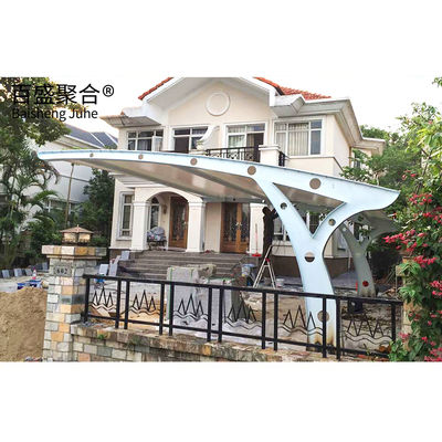 ملمبران النسيج PVDF/PTFE الإنهاء البحرية الفولاذية المعدنية Carport غطاء